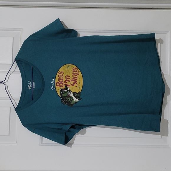Bass Pro Shops Teal Blue Logo Tshirt - Picture 2 of 7